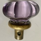 Antique Amethyst Purple Fluted Glass Door Knob Victorian Brass