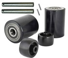 Pallet Jack truck Poly Wheels Full Set With Axles  Bearings  Entry Rollers  Caps