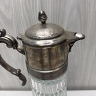 Vintage 14  Glass   Silver Plated Cocktail Pitcher Decanter W  Ice Tube Insert