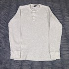 J crew Womens Heather Gray Waffle Knit Long Sleeve Henley Thermal Shirt Small