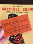 Vintage Minstrel Program 1956 W ticket Lions Club Fredericksburg Virginia