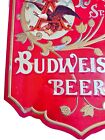 Vtg Anheuser Busch Inc  Budweiser Beer Embossed Tin Metal Sign St Louis 25x15