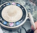 Guilloche   Enamel Compact   Ring Beautiful Antique Estate Find 
