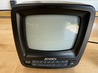 Vintage Jensen J53-bwr 5  Portable Black   White Tv Crt Am Fm Radio - Works