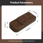 Leather Triple Pen Case Pencil Pouch Holder For Three Fountain 3 Slots Gray