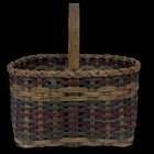 Antique Primitive Hand Woven Gathering Splint Basket Handle Americana Decor