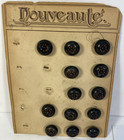 Victorian Antique Card Of 13 Nouveaute Paris France Metal Buttons