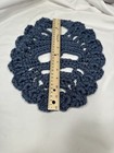 New Handmade Crocheted Yarn Blue Skull Table Decor Dollies