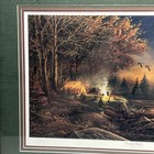Vintage Terry Redlin 1989 Evening Solitude Camping Sunset  Art Print-framed