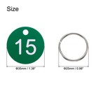 Number Tags 1-20  20 Pcs 35mm Round Key Tags For House Lockers  Green
