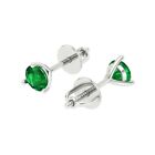 1ct Round Cut Solitaire Studs - Gemstone - White Gold - Earrings Screw Back