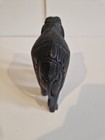 Vintage Hand Carved Black Wooden Elephant Figurine Floral Carving Ornament Decor