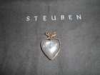 Steuben Glass Clear Teardrop Heart Pendant Or Charm - Good Condition