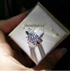 Moissanite Bridal Set Engagement Ring 2 50ct Round Cut Solid 14k White Gold Vvs1