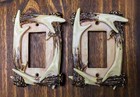 Set Of 6 Rustic Forest Stag Deer Antlers Single Rocker Wall Switch Cover Plates