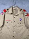 Vintage Boy Scouts Of America Uniform Shirt Mens Large Short Sleeve Usa Made Bsa
