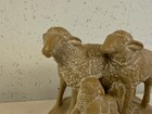 Unknown Age Ceramic Composition Sheep Family Baby Sheep Figurine