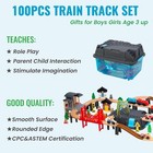 100pcs Wooden Train Tracks Lot Railway Pieces Set Play For Thomas The Train Brio