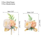 Rose Flower Wrist Corsage And Boutonnieres Set For Wedding Prom  Light Orange