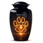 Personalized Black Pet Cremation Urn With Glowing Paw Dog Ashes Urn Or Cat Ashes