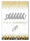 Surprise Birthday Party Invitation Black Gold Fill In Style 20 With Envelopes
