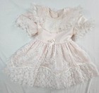 Vtg Dress Baby Girl Size 3 Pink Ruffle Lace Full Circle Party Pageant Beauty 3t