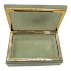 Vintage Green Hand Carved Alabaster Stone Trinket Jewelry Storage Box Made Italy
