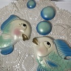 1964 Miller Studio Chalkware Fish Pair And 3 Bubbles