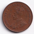 Canada 1923 1c Small Penny One Cent Coin King George V - Rare Key Date Vf