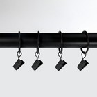 Black 36pcs Metal Curtain Rings With Clips  1 25 In Interior Diameter  For Si   