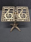 Vintage Brass Miniature Sheet Music Book Notes Stand 5 75  Across   5  Tall