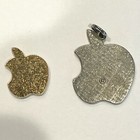 Vintage Apple Rainbow Logo Keychain Worn No Ring With Bonus Cloisonne Non-pin