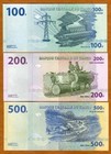 Set Congo D r  100 200 500 Francs  2013 P-new  Unc