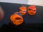 3 Gorilla Heads Rubber Monkey Head Toy W hang Cord Neon Glows King Kong Vending