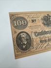 1862 Confederate  States Of America 100 Dollar Currency Bank Note Facsimile