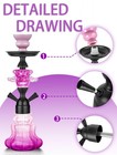 Complete Hookah Set 14  Shisha - Glass Vase  Leather Hose  Bowl  Coals   Tips