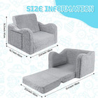 Kids Couch For Toddlers  2-in-1 Kids Sofa Chair  Comfy Soft Foldable Toddler Cou
