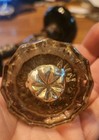 2 Antique Vintage Victorian Door Knobs - Clear Glass And Black Porcelain 