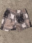 Pacsun Men s Paisley Swim Shorts Brown Black Beige S Drawstring Elastic Waist