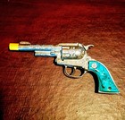 Vintage 1950s Hubley Texan Jr Cap Gun Rare Turquoise Steer Head Grip  Toy Pistol