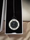 Swatch Royal Pop Quartz Analog 41mm Octagon Black Dial Leather Strap Box Papers