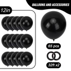 65pcs Black Balloons 12 Inch Party Decor For Graduation Birthday Wedding Shower