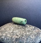 Ancient Pre Columbian Green Jade Tube Pendant Combine Shipping  579