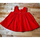 Vintage Velvet Dress Toddler Girls 24 Months Red Excellent Floral Embroidered