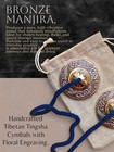 Handcrafted Tibetan Tingsha Bronze Meditation Bell Cymbals Floral Engraving 