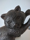 Vintage Black Cat Solid Cast-iron Doorstop Bookend Kitty 6 1 2  Tall  Sweet 