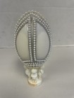 Vintage Carved Wedding Bride Groom Cake Topper Egg Jewels Beaded Pearls  Cherubs