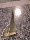 Brass Sail Boat 5x3 Inch    3 7 Ounce   Vintage Nautical