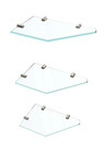 Bella 3-pack Tempered Glass Corner Shower Shelves With Satin Nickel Finish