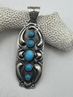 Navajo Artist Jeff James Turquoise And Sterling Silver Pendant 